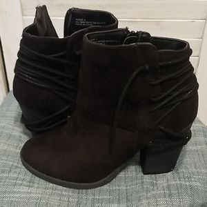 Black suede like Ankle Boots